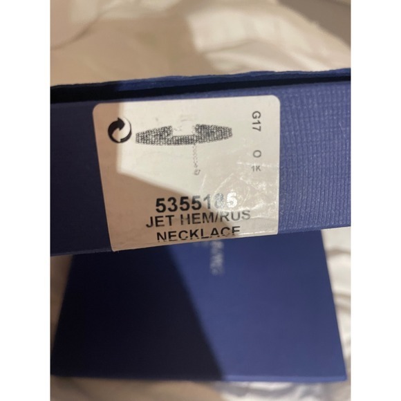 Swarovski Fit Jet Hematite Choker Necklace | Rhodium Plated | Adjustable - Picture 6 of 8